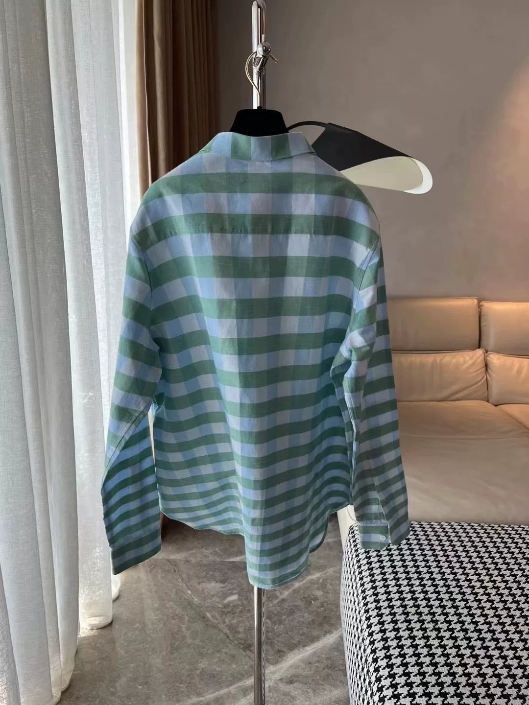 Loewe 2024 Blue Green Plaid Shirt