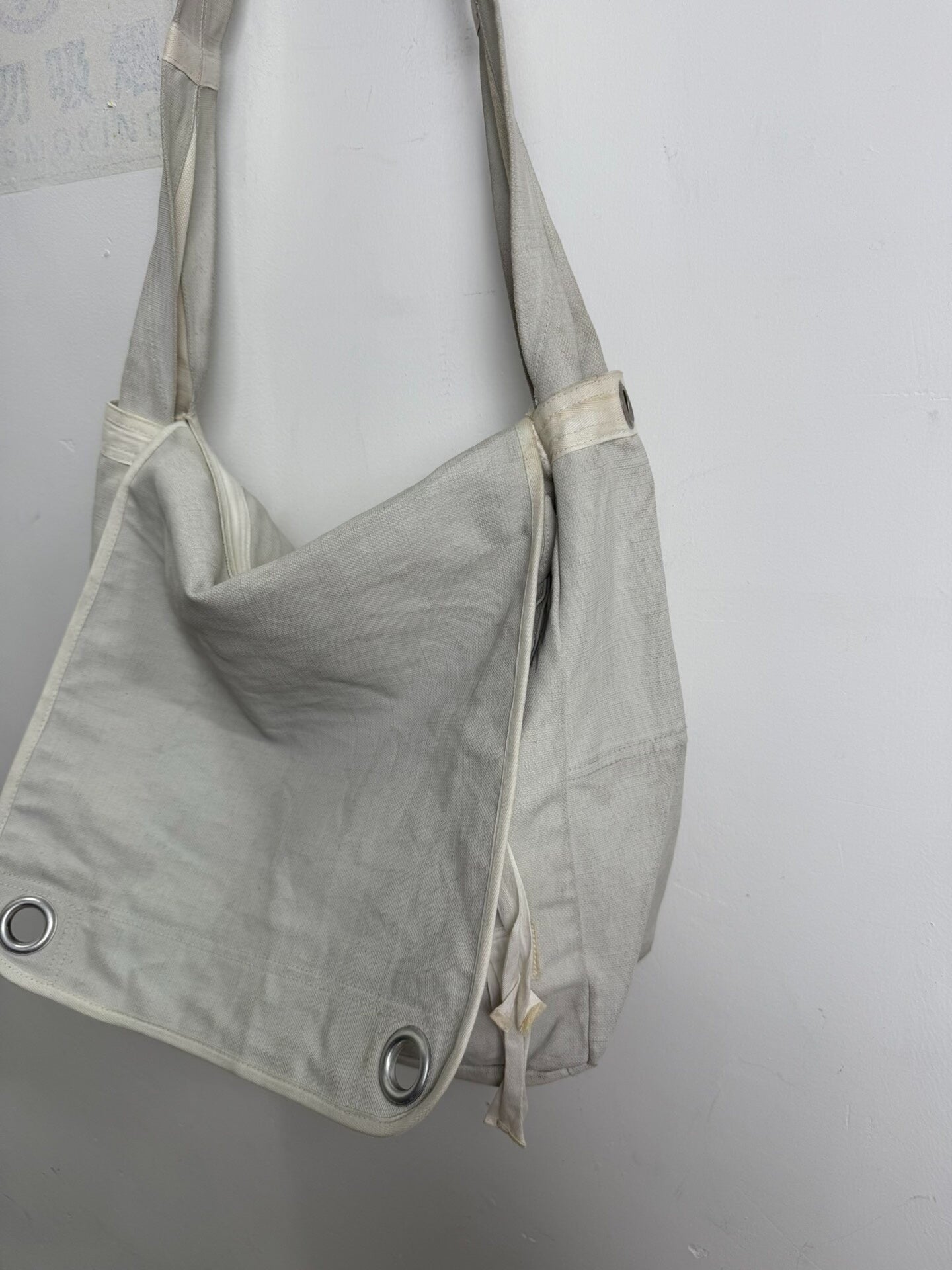 vintage dries van noten 90s waxed denim bag