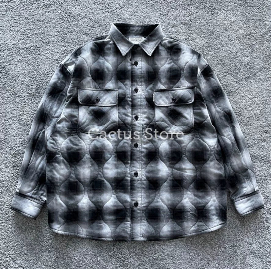 cootie ombre check quilting cpo jacket
