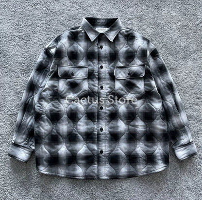 cootie ombre check quilting cpo jacket