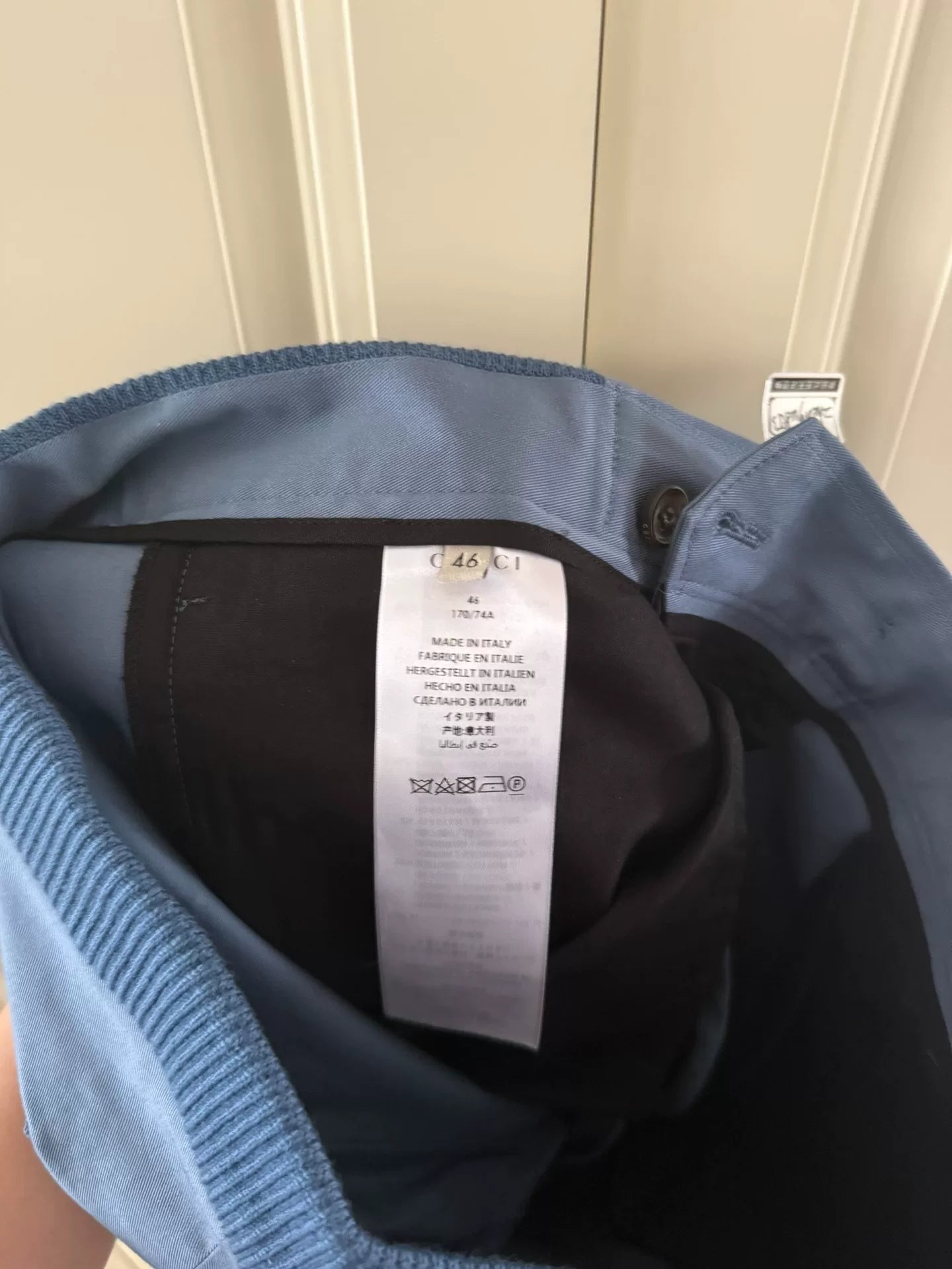 gucci red blue stripe long pants size 46