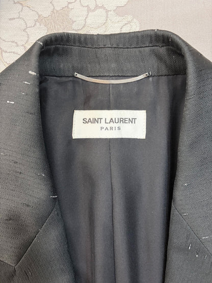 Saint Laurent Wool Speckled Black Blazer