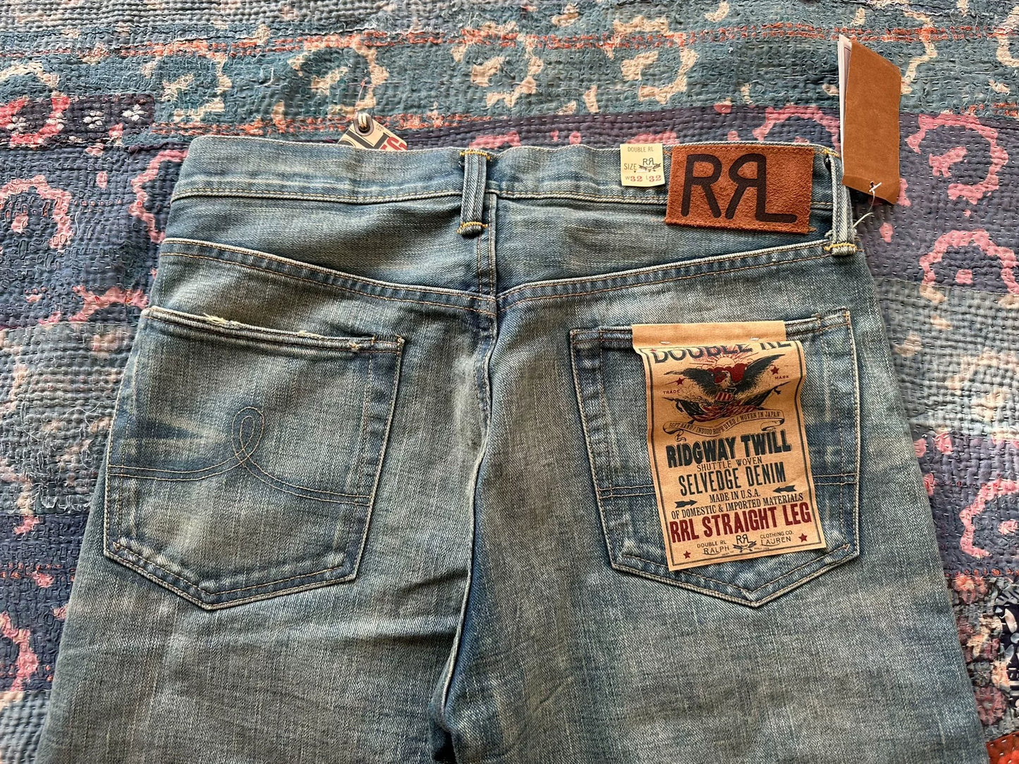 rrl washed straight leg denim jeans