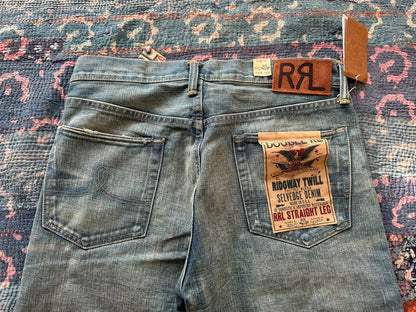 rrl washed straight leg denim jeans