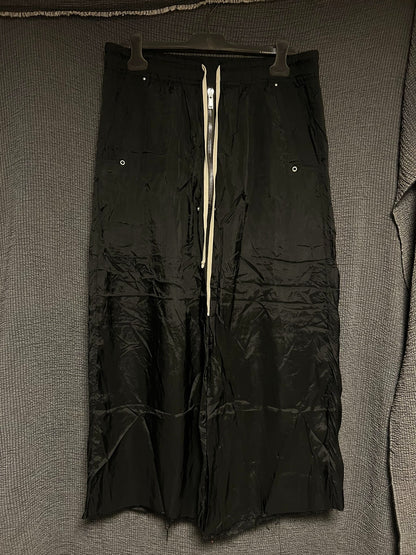 rick owens distressed wide-leg pants