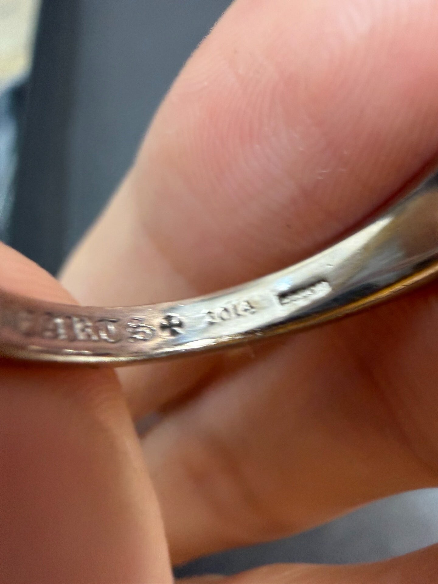 Chrome Hearts 18k White Gold Diamond Sword Ring