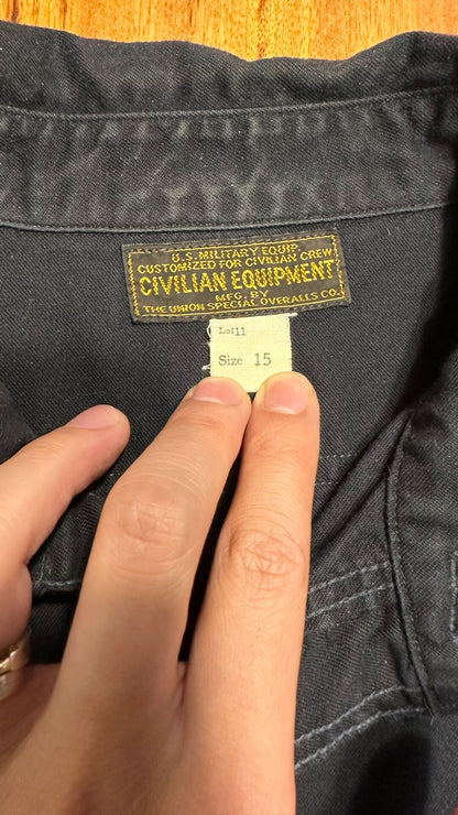 black oversized button-up shirt for casual wear