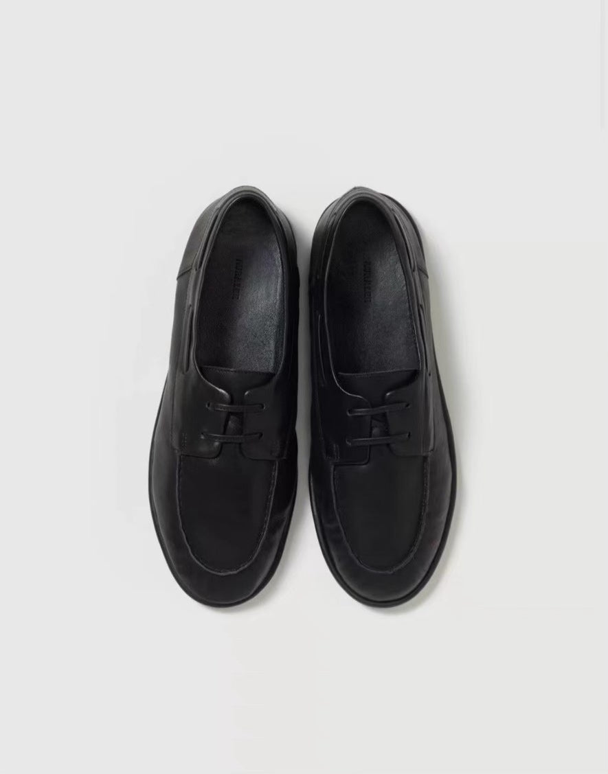 AURALEE SOFT LEATHER DECK SHOES