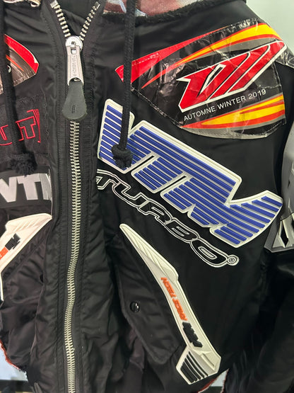 vetements x alpha bomber jacket with logos