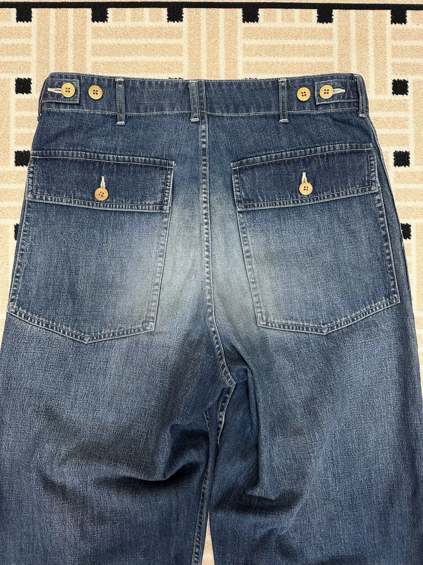 VISVIM SS BENNING DAMAGED DENIM PANTS