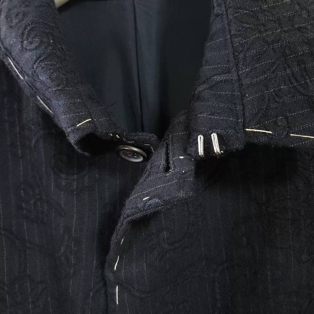 Yohji Yamamoto 1998 Floral Vine Topstitch Coat