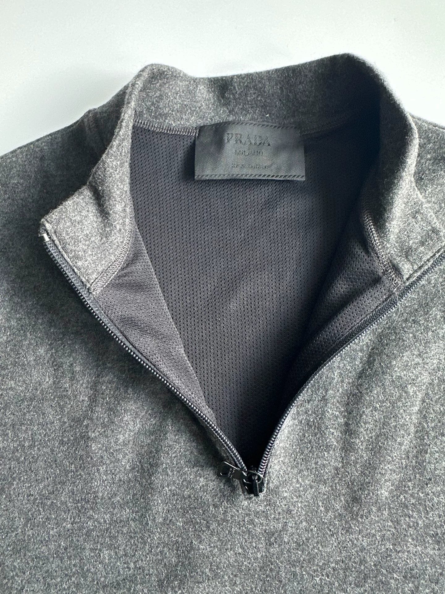 PRADA Half-Zip Wool Pullover Sweatshirt