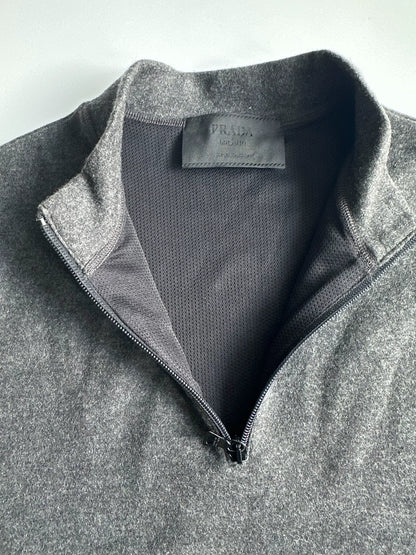 PRADA Half-Zip Wool Pullover Sweatshirt