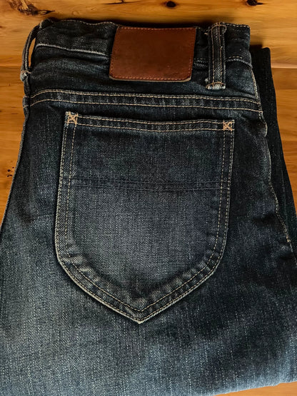 vintage washed distressed denim jeans