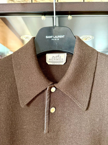 Hermès Brown Cashmere Knit Sweater