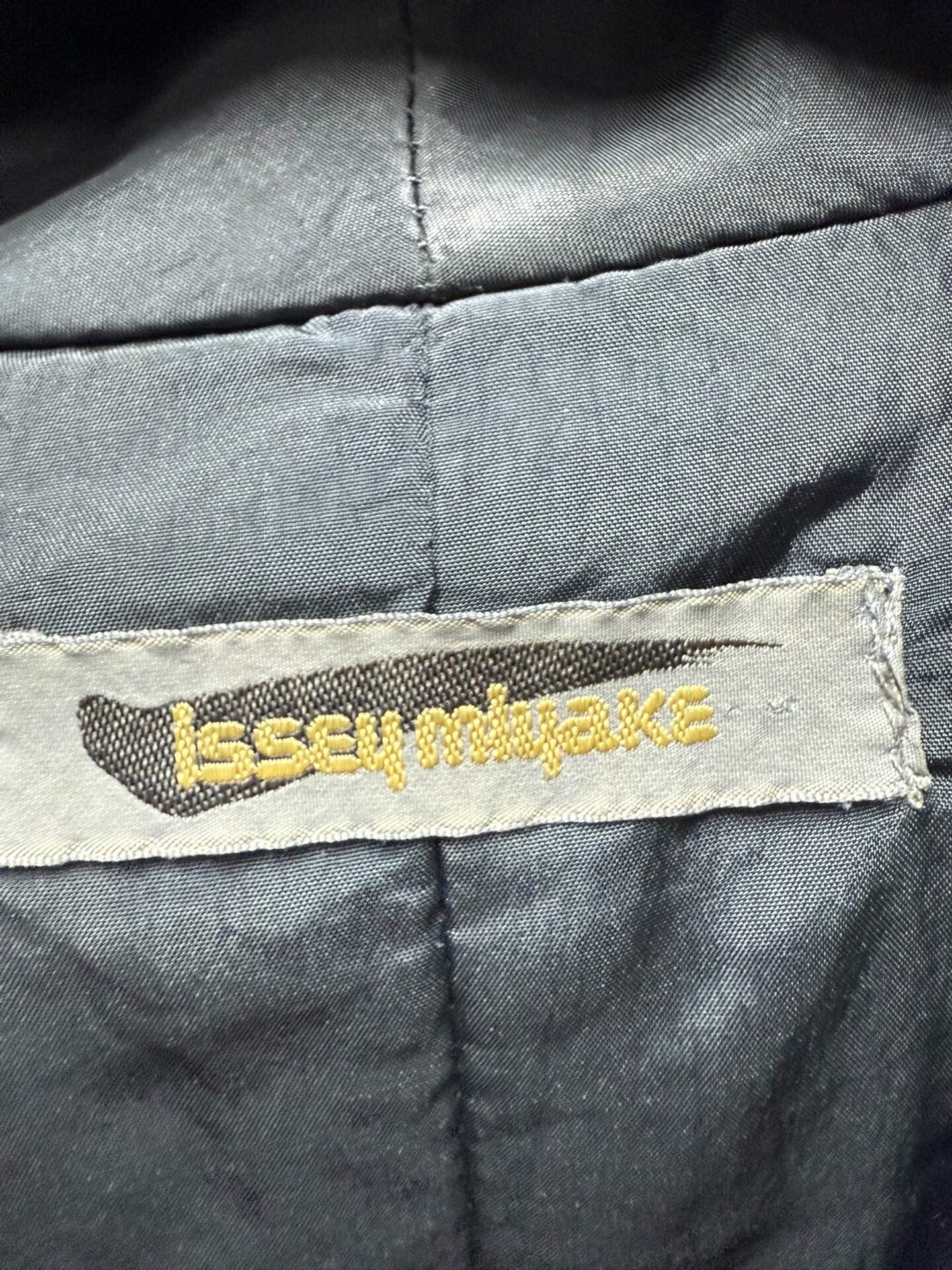 issey miyake black leather zip jacket M size