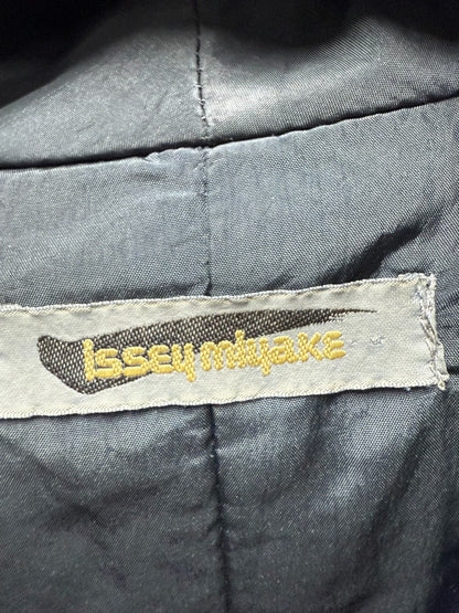 issey miyake black leather zip jacket M size