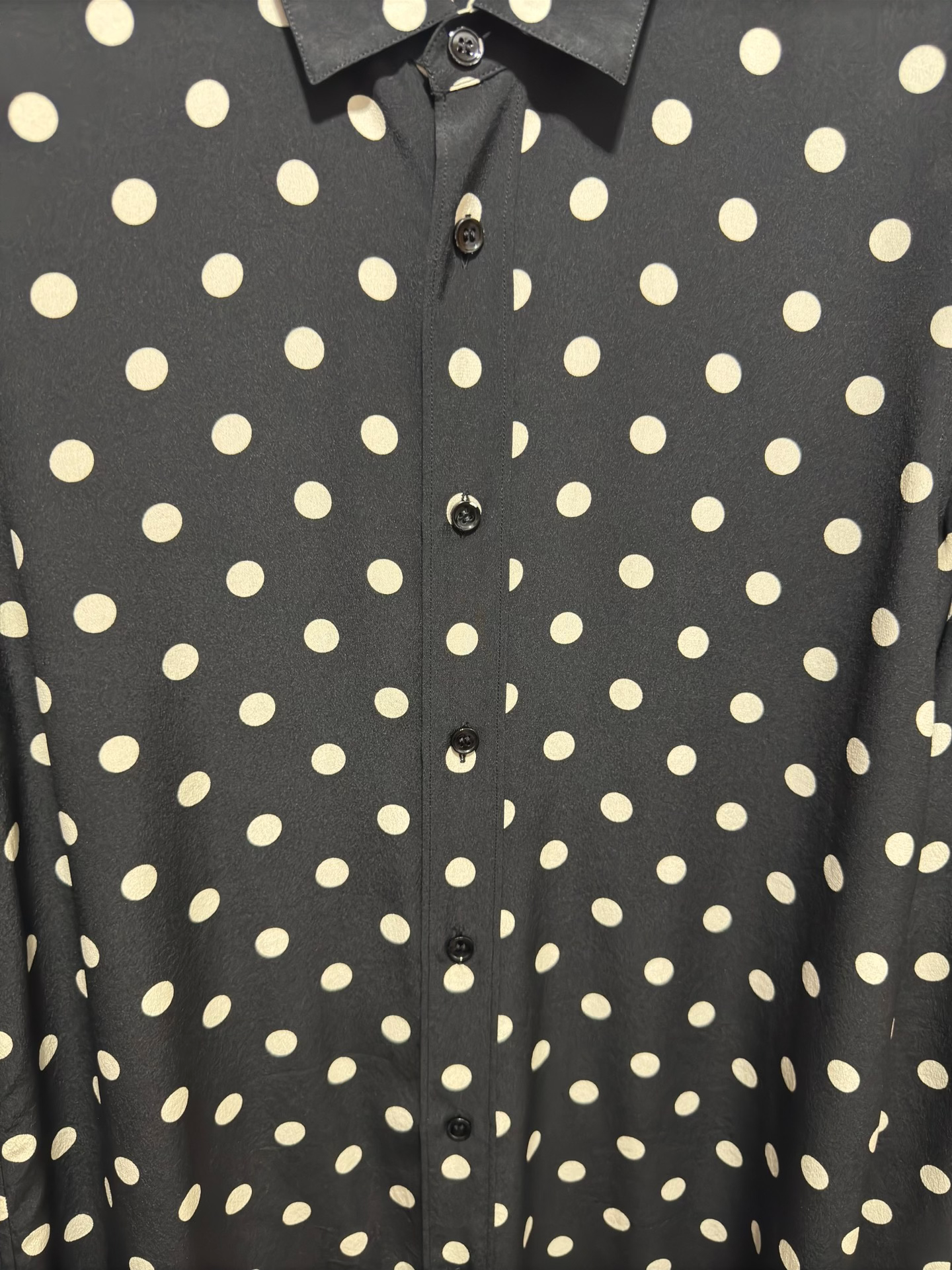 Saint Laurent 15FW Polka Dot Silk Shirt