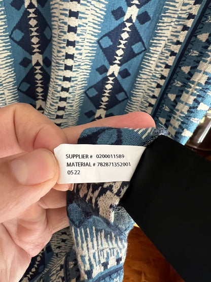 vintage southwestern print short sleeve henley