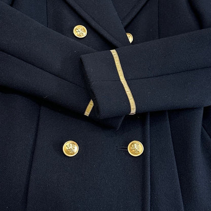 Saint Laurent YSL Runway Gold Button Wool Coat