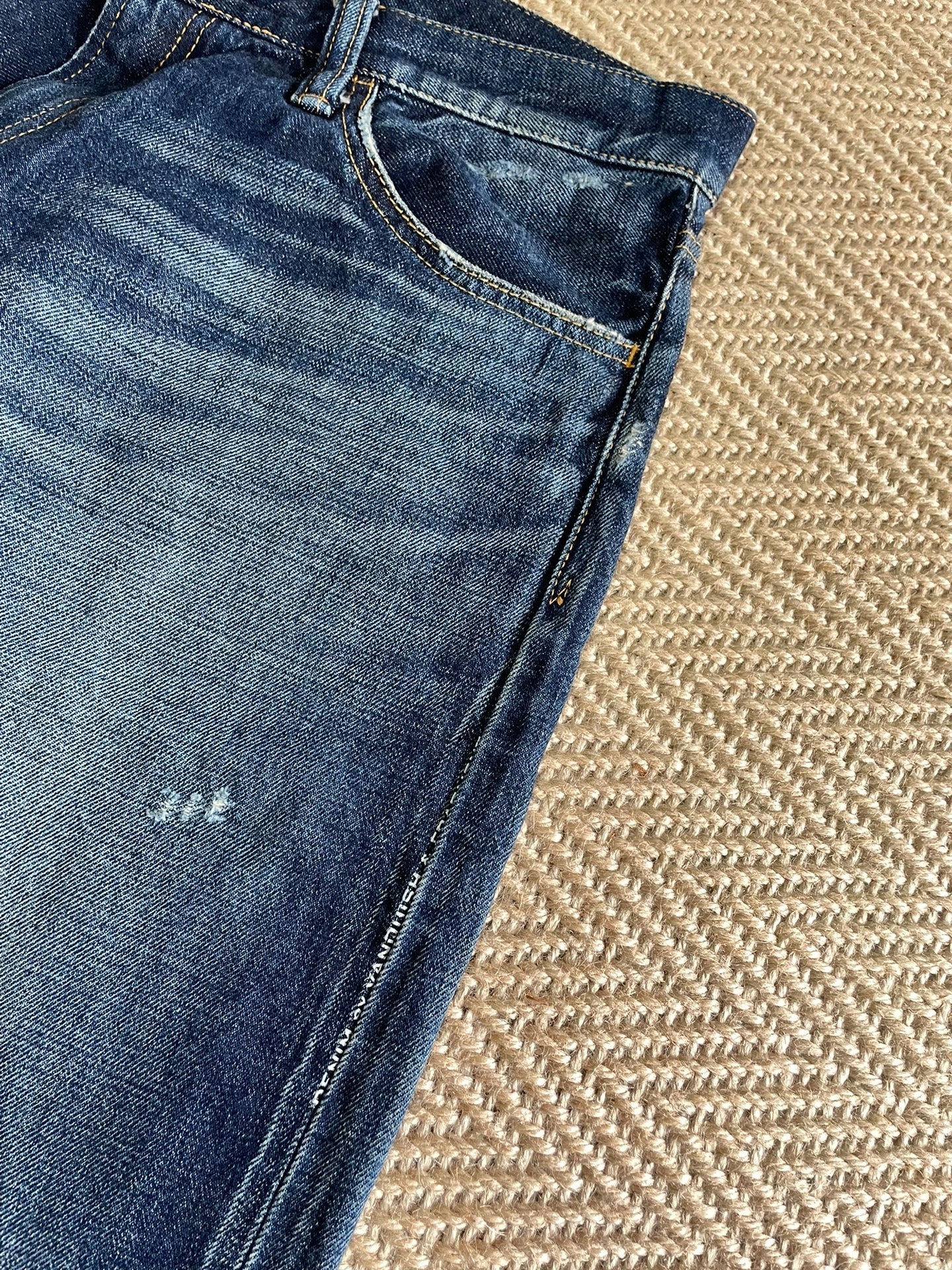 Vanquish & Fragment Lightning Cropped Washed Jeans
