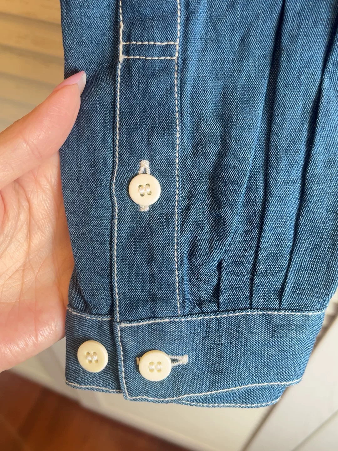 visvim Blue Denim Shirt with Trim