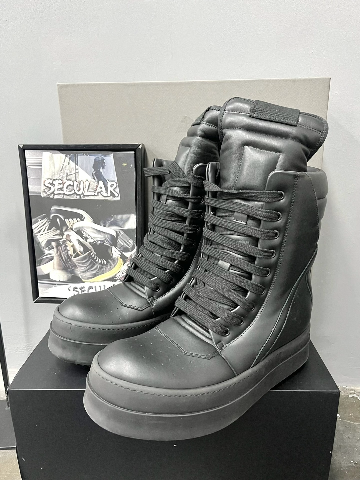 Rick Owens Mega High-Top Platform Sneakers