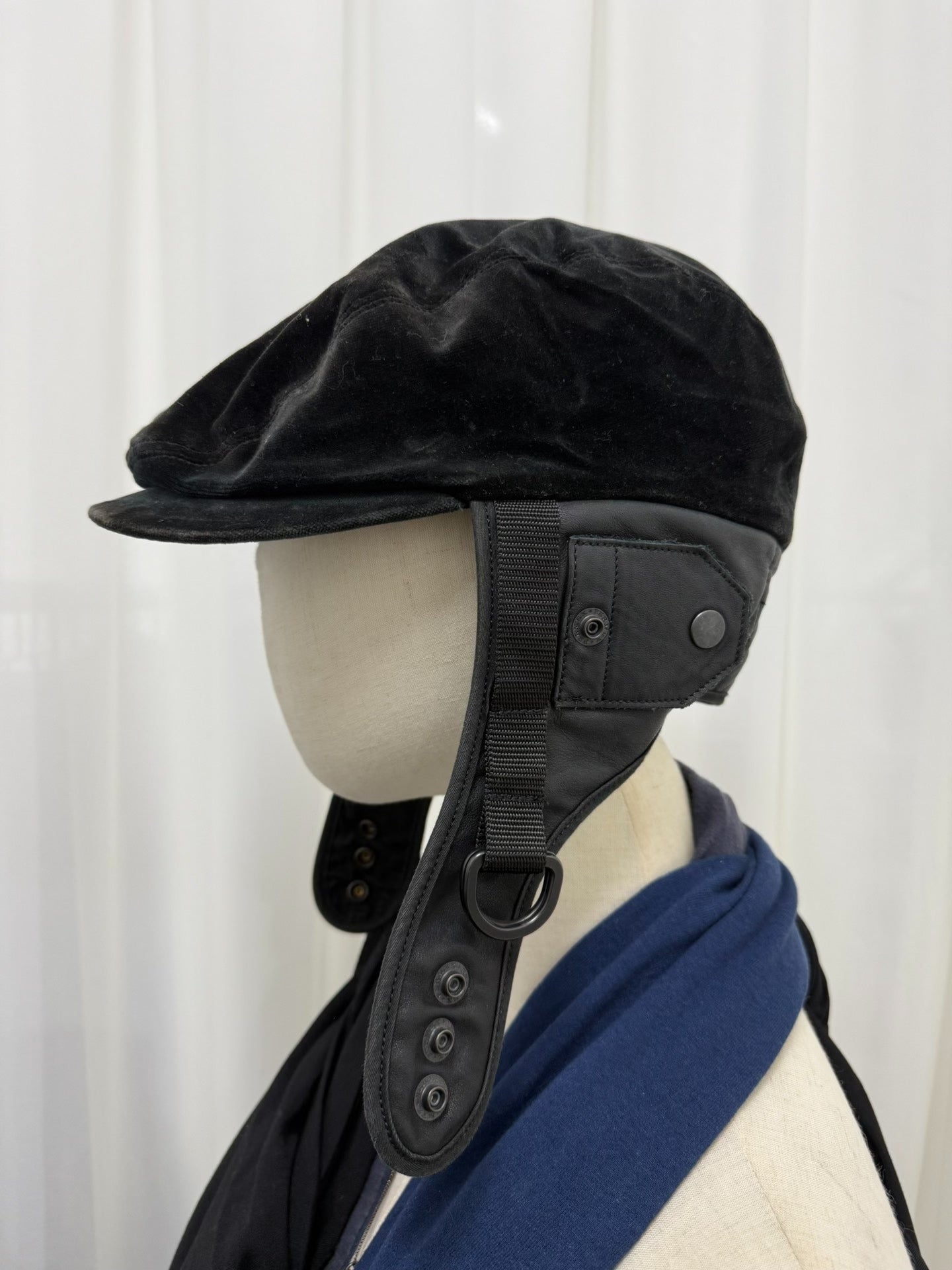 black military velvet painter cap