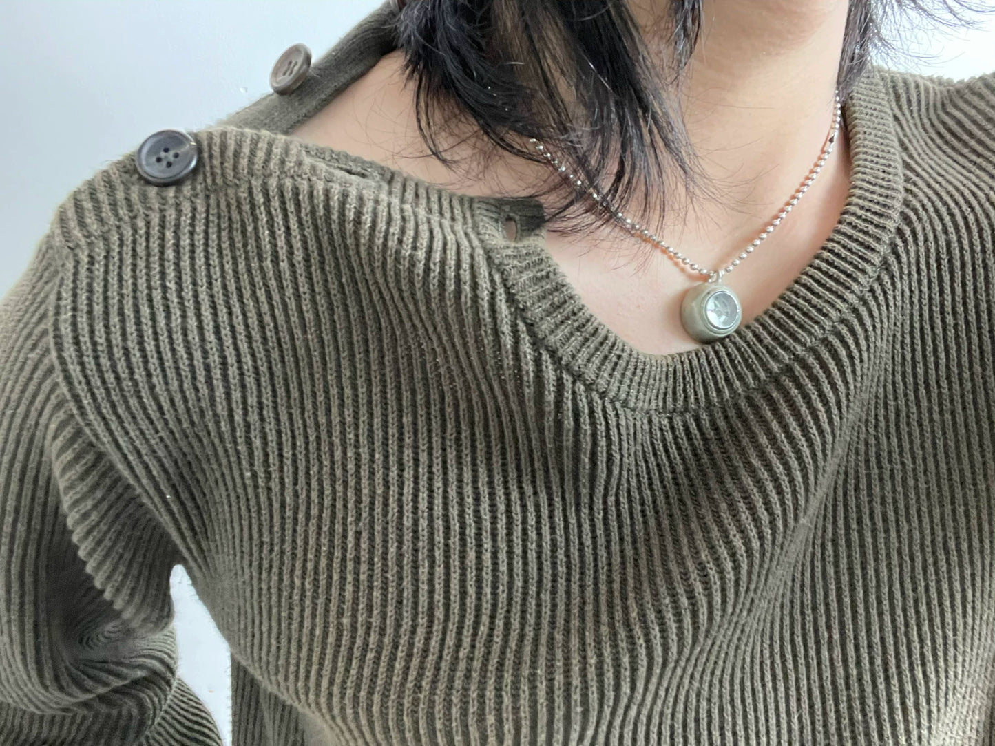 Yohji Yamamoto Button Shoulder Sweater
