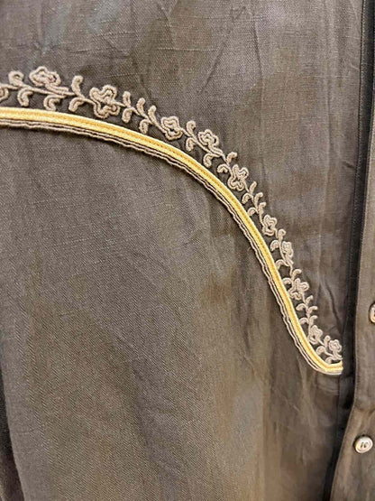 Saint Laurent Gold Embroidered Short-Sleeve Shirt