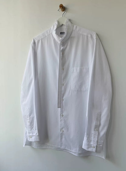 yohji yamamoto white cotton collared shirt