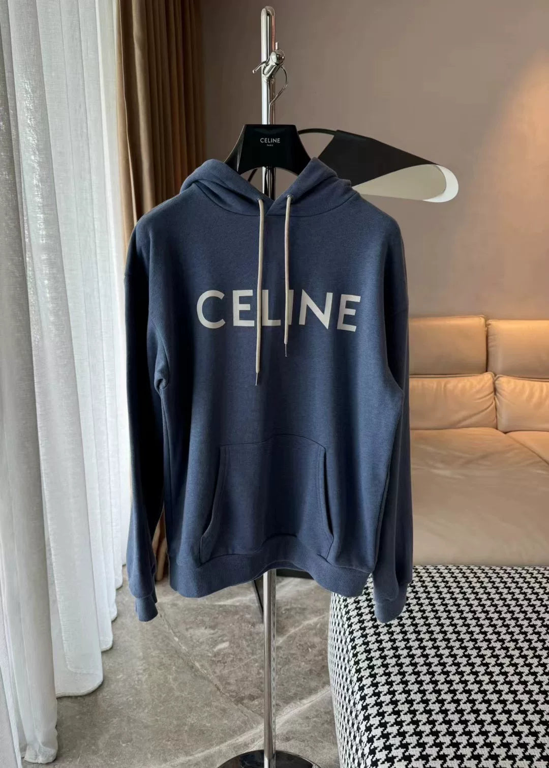 Celine Letter Hoodie in Blue