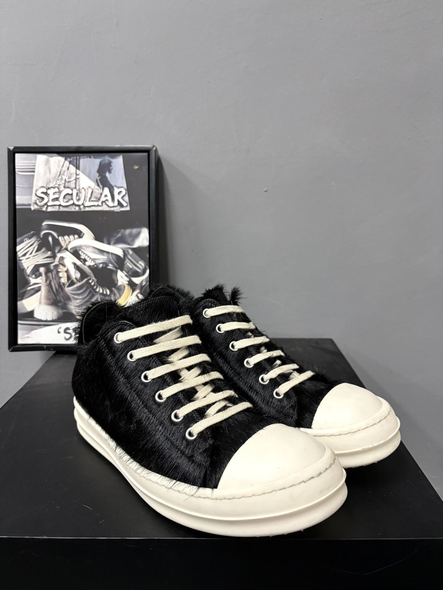 Rick Owens Horsehair High-Top Sneakers