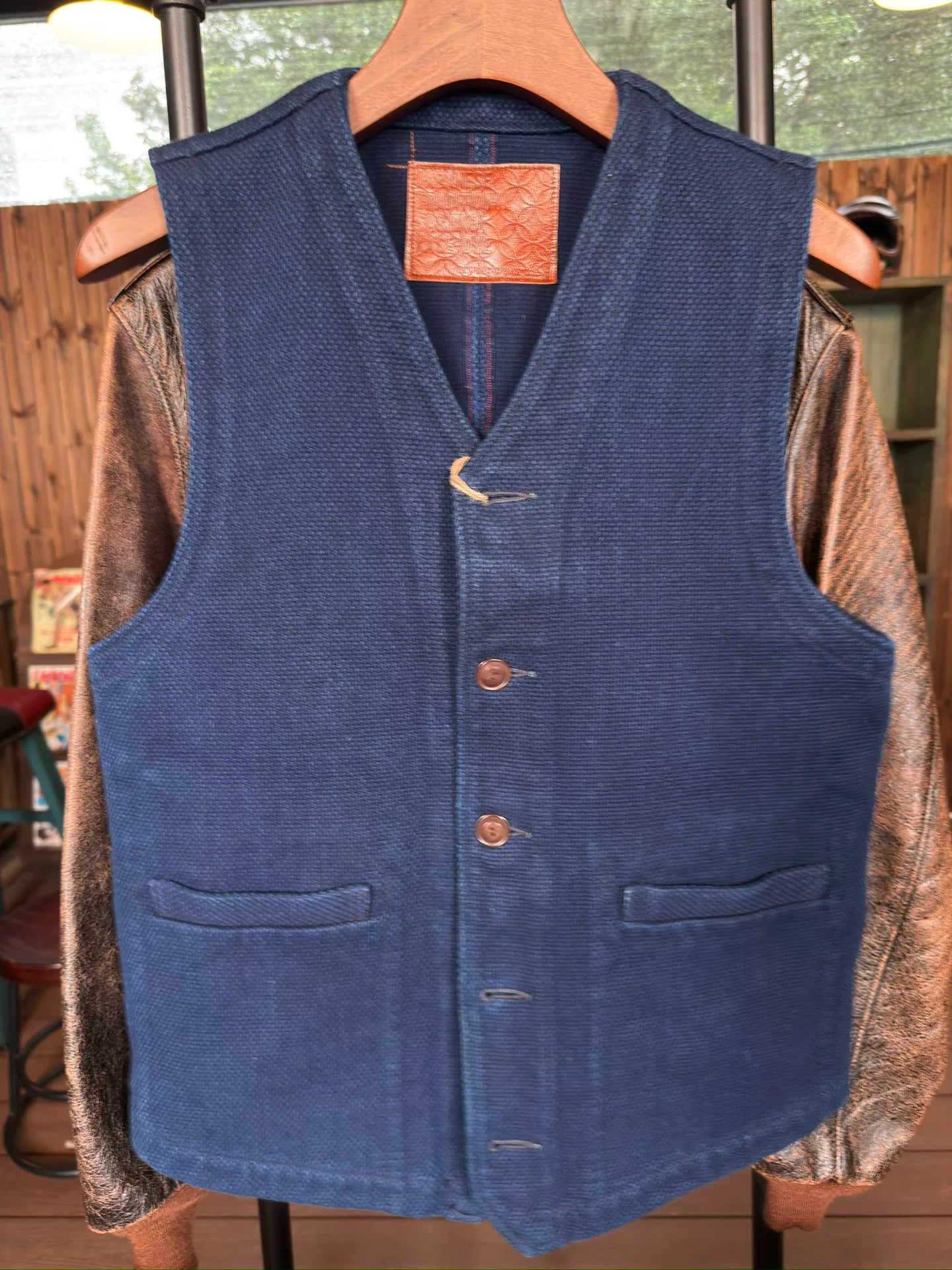 Studio D'artisan Sashiko Denim Vest