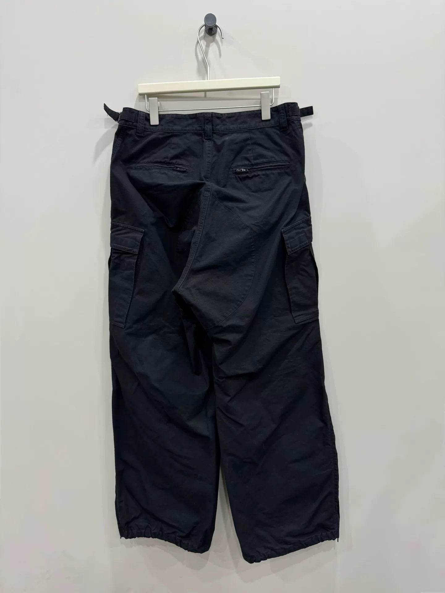 balenciaga pulled cargo stacked work pants