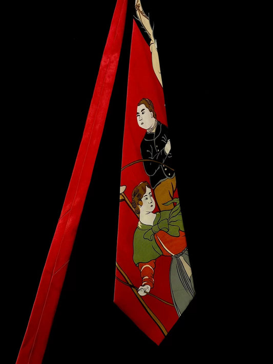 yohji yamamoto red patterned tie