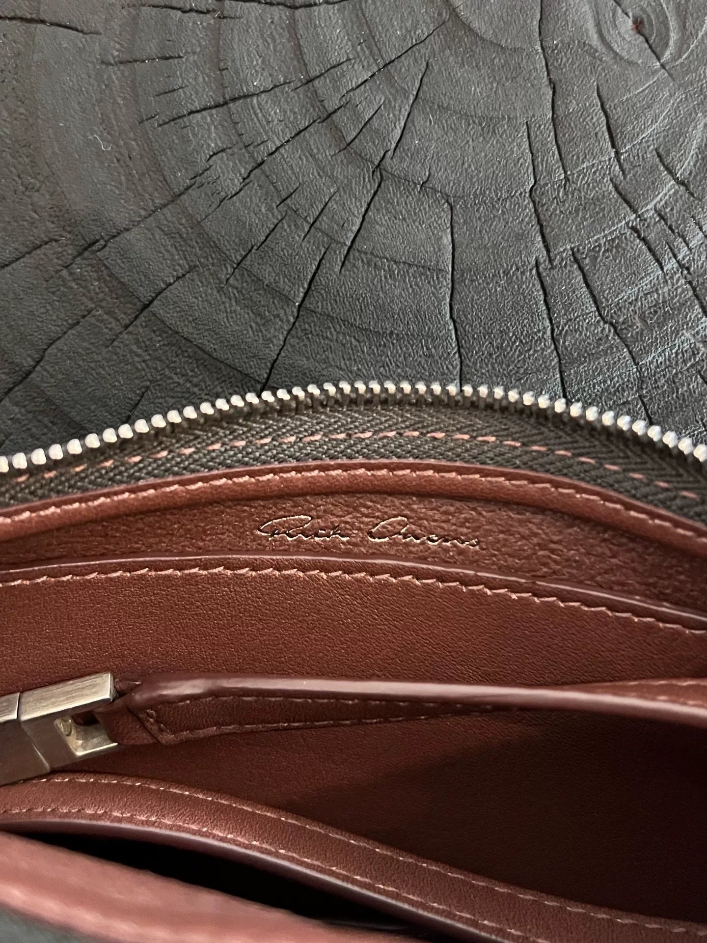 Rick Owens Red Cowhide Crossbody Bag