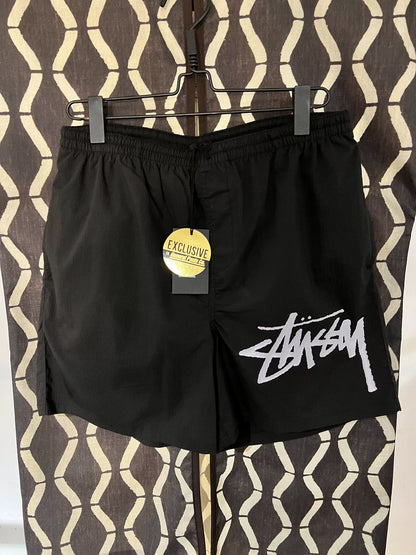 stussy large logo beach shorts size 32