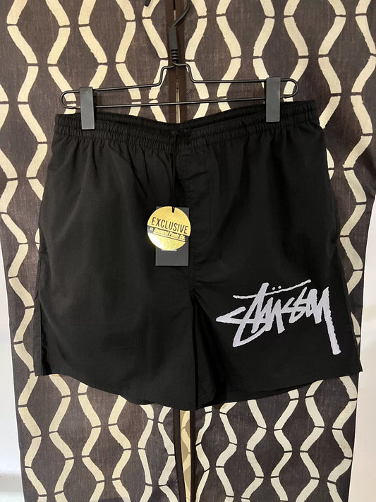 stussy large logo beach shorts size 32