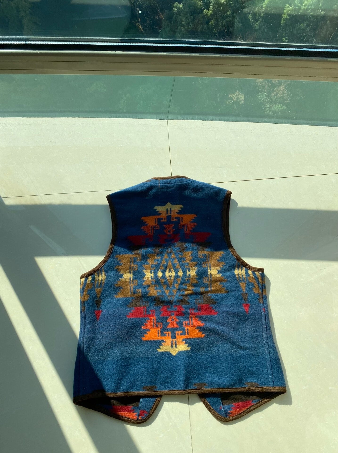 Freewheelers Navajo Pattern Wool Vest for Men