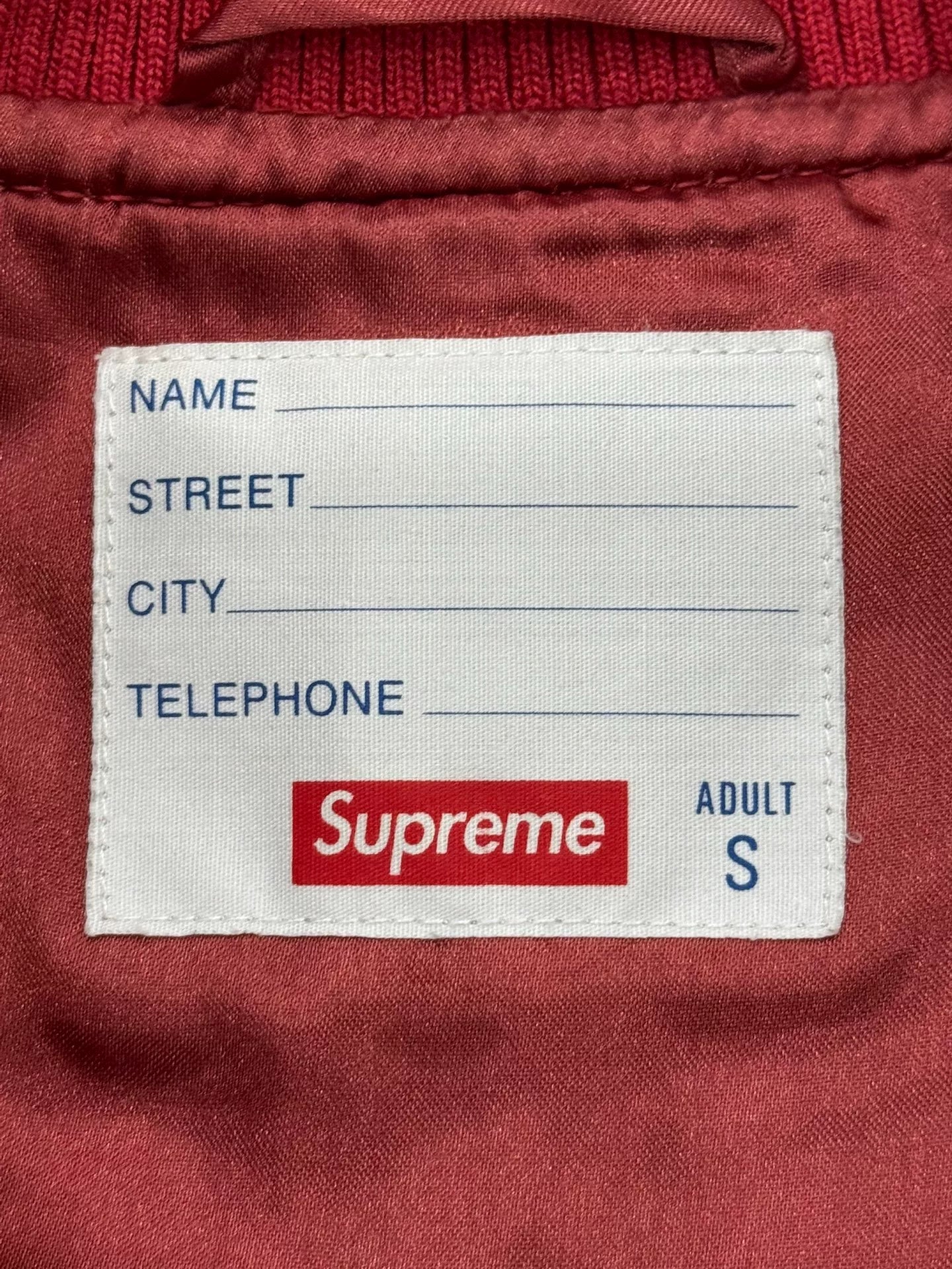 vintage supreme baseball leather jacket size S