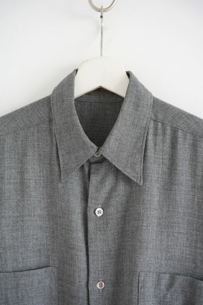 Yohji Yamamoto 80s Scissors Collar Wool Gray Shirt