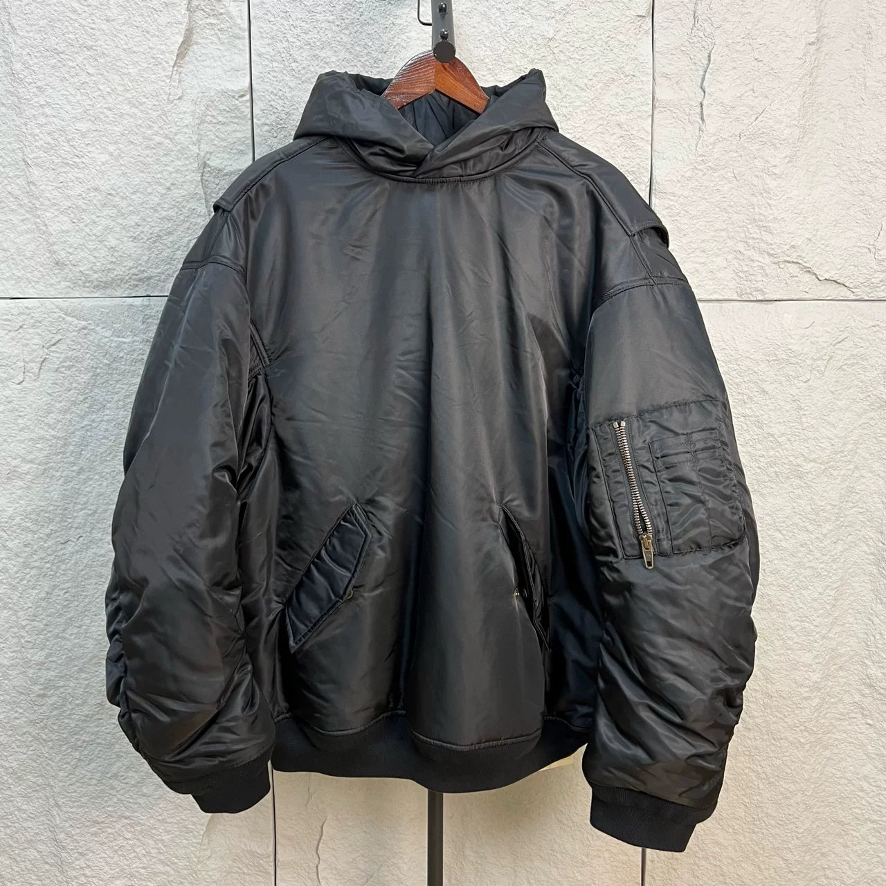 Balenciaga Black and Orange Pullover Jacket