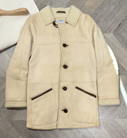 visvim patton coat in ivory color