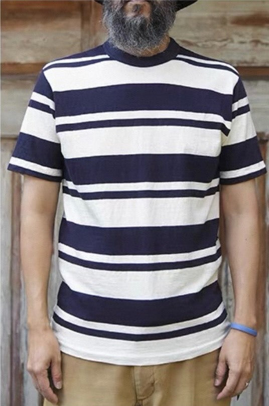 FREEWHEELERS Random Striped Crewneck T-shirt