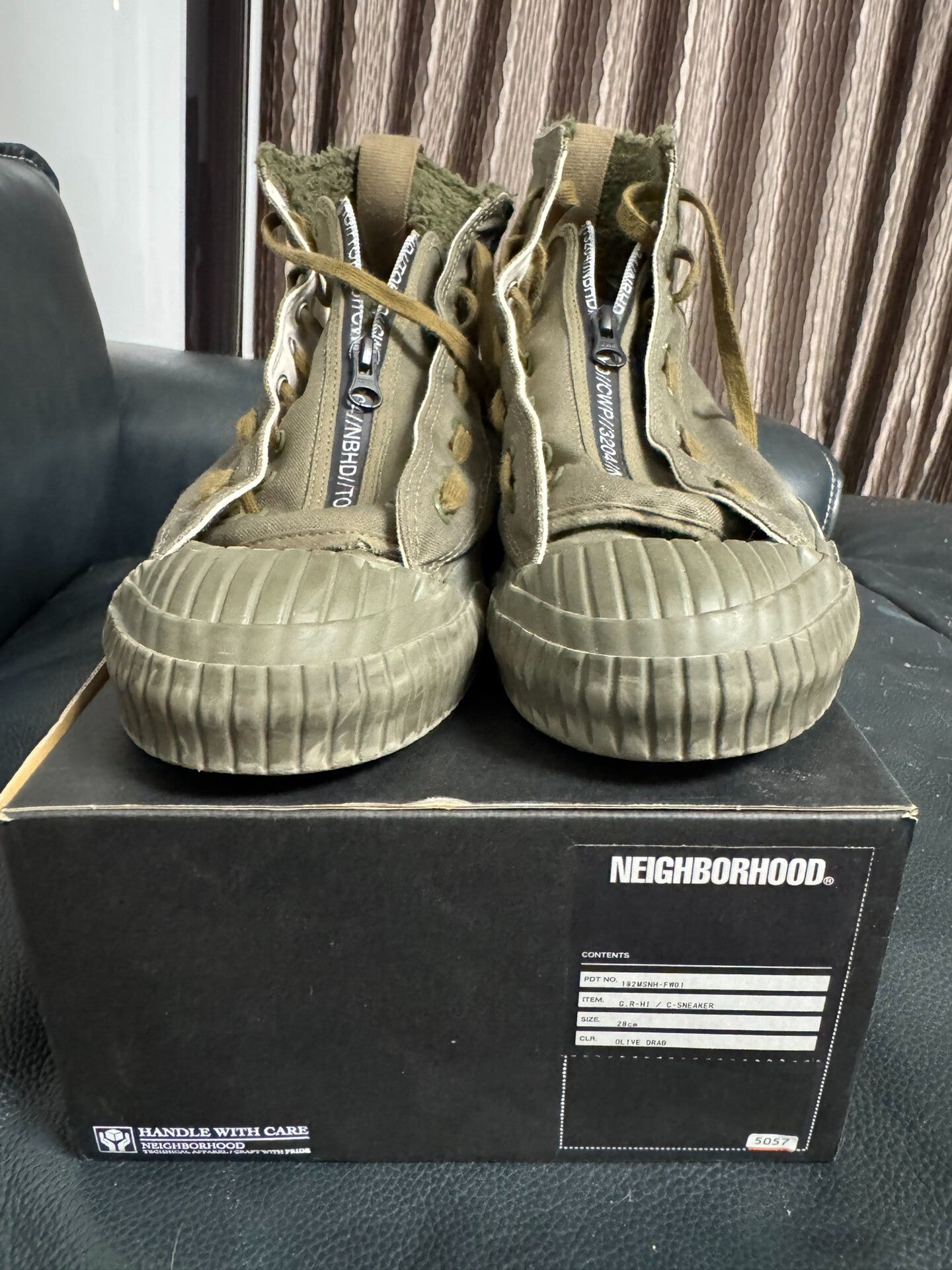 Neighborhood G.R-Hi Olive Drab Plush Canvas Shoes