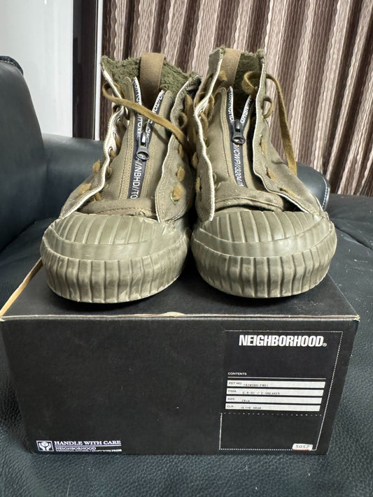 Neighborhood G.R-Hi Olive Drab Plush Canvas Shoes