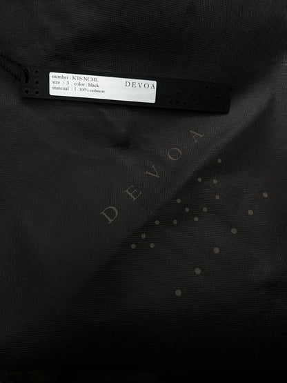 black oversized hand-knitted cashmere jacket