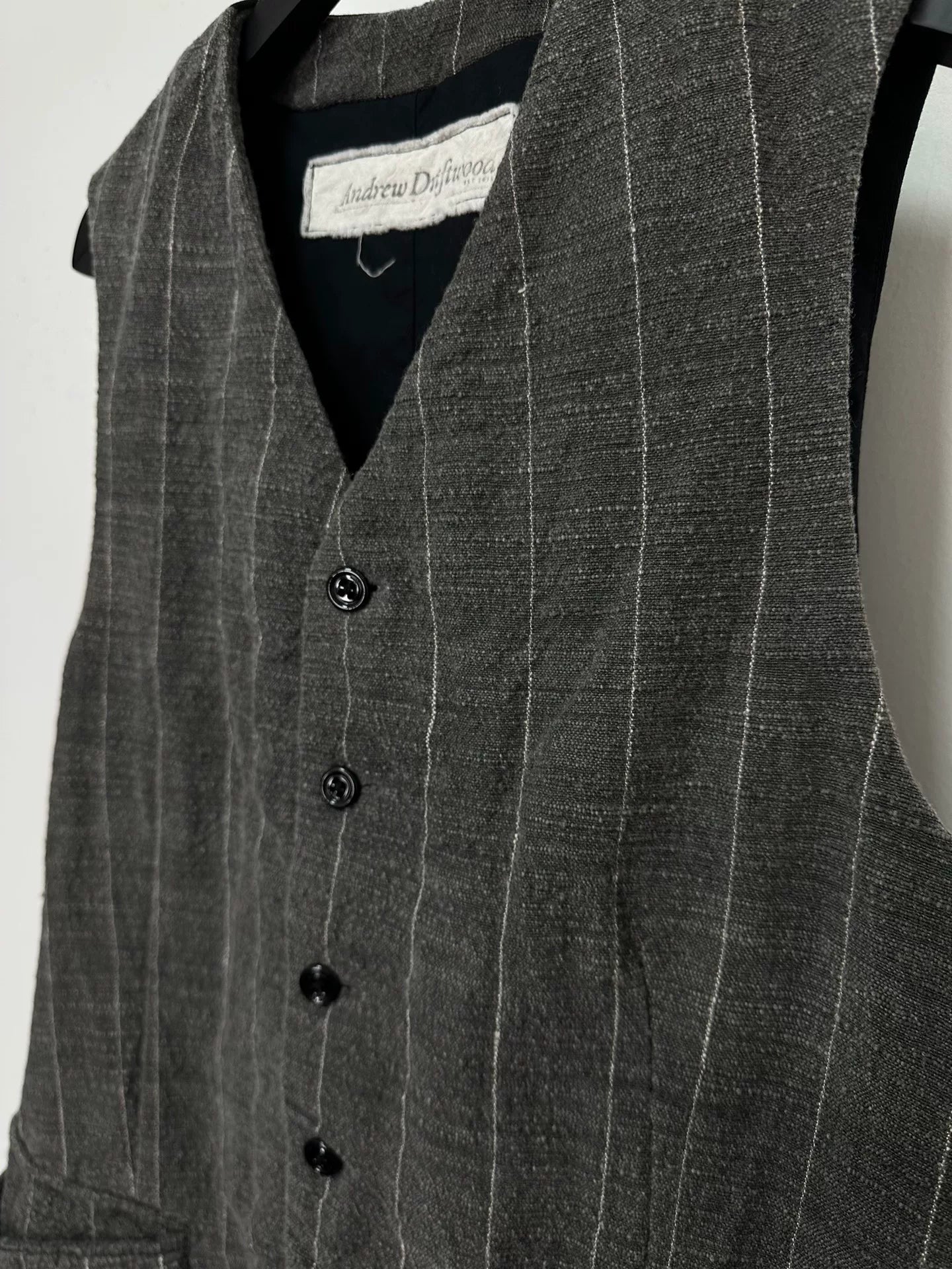 andrew driftwood silk wool vest