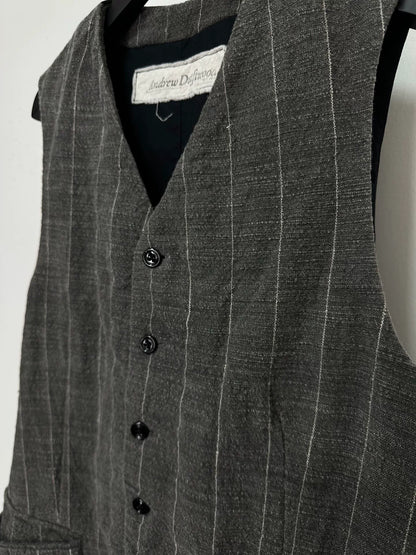 andrew driftwood silk wool vest